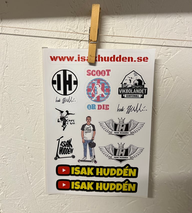 Isak Huddén Klistermärken